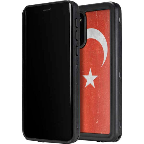 Turkish Flag Distressed Galaxy S20 Waterproof Case